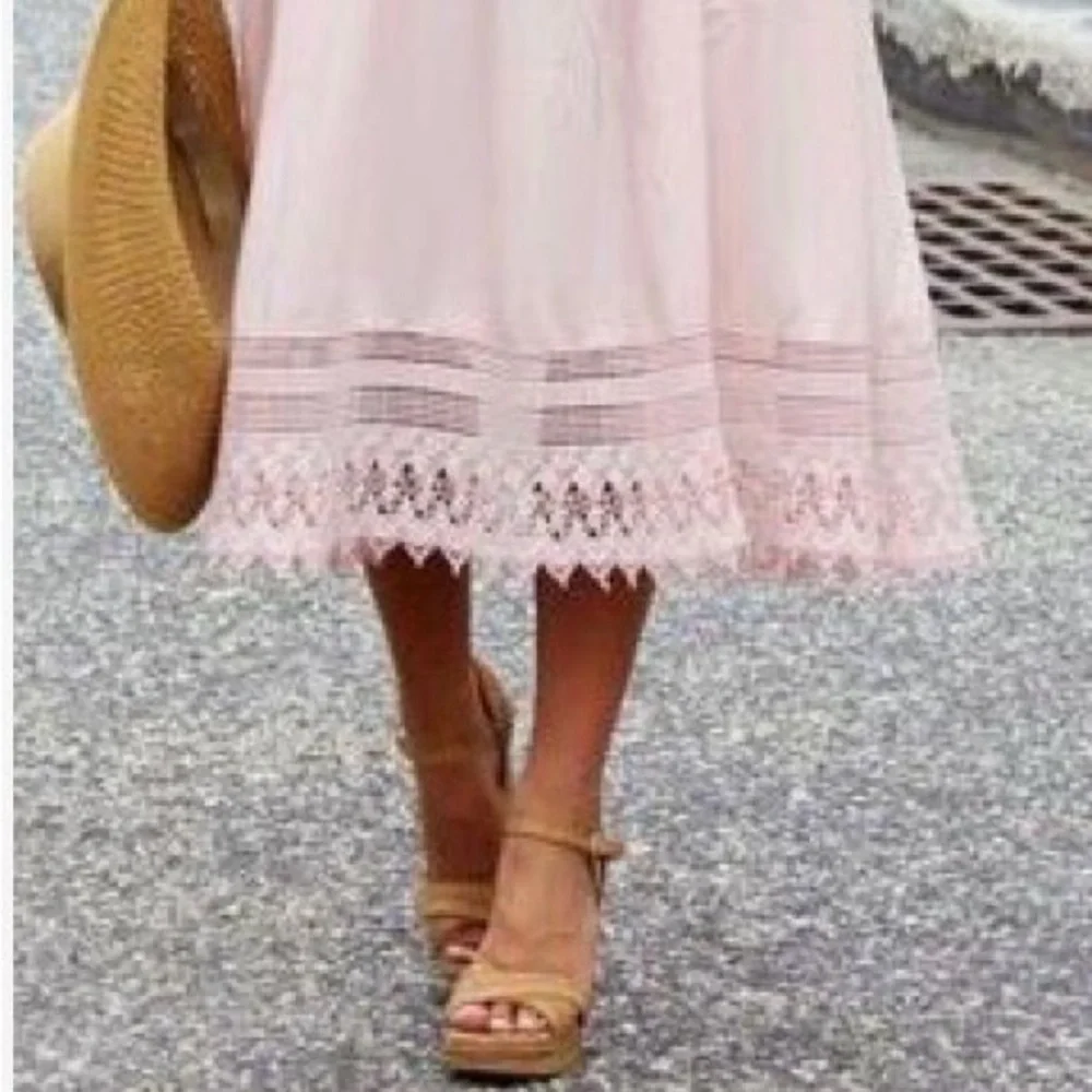 Forever 21 Women’s Crochet-Trimmed Maxi Dress Color:Pink Size: Small